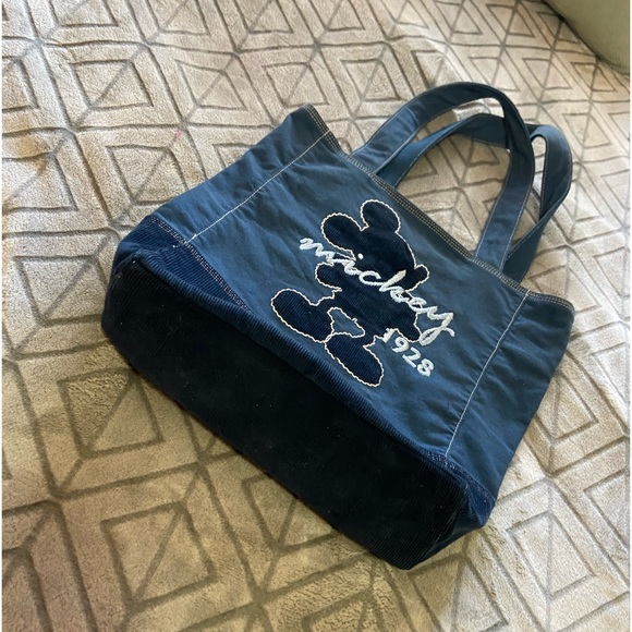 🖤Disney Mickey Mouse 1928 embroidered Corduroy / Canvas tote - Picture 2 of 5